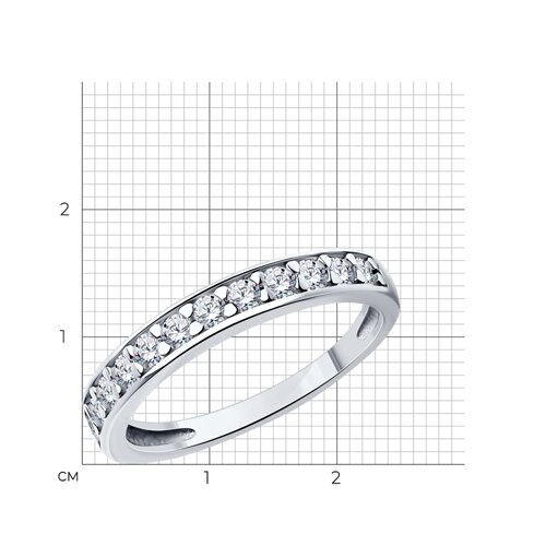 Кольцо из серебра с фианитами из серебро — вид 4