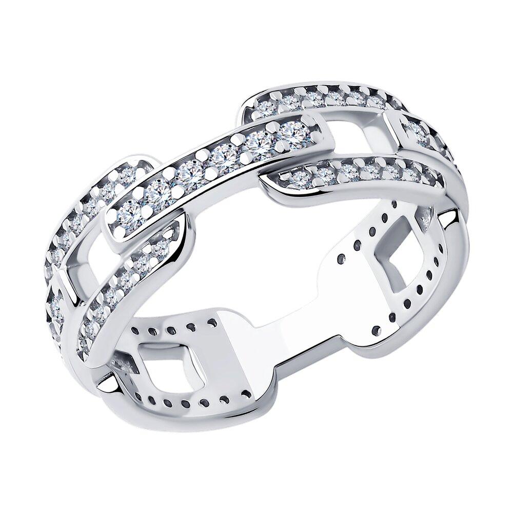 Кольцо из серебра с фианитами - видео на модели