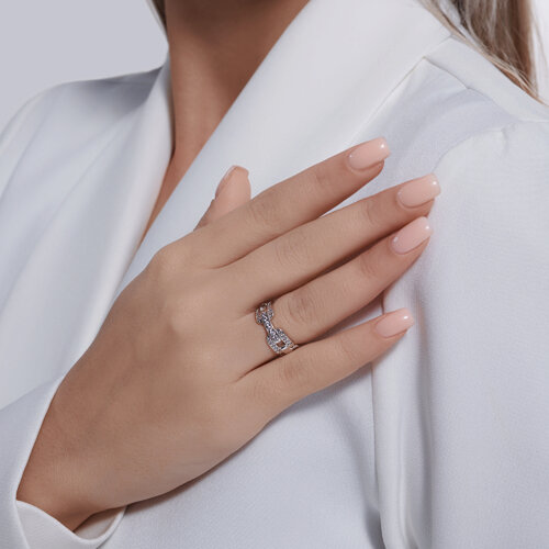 Кольцо из серебра с фианитами из серебро — вид 3