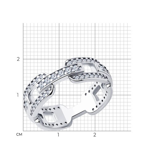 Кольцо из серебра с фианитами из серебро — вид 4