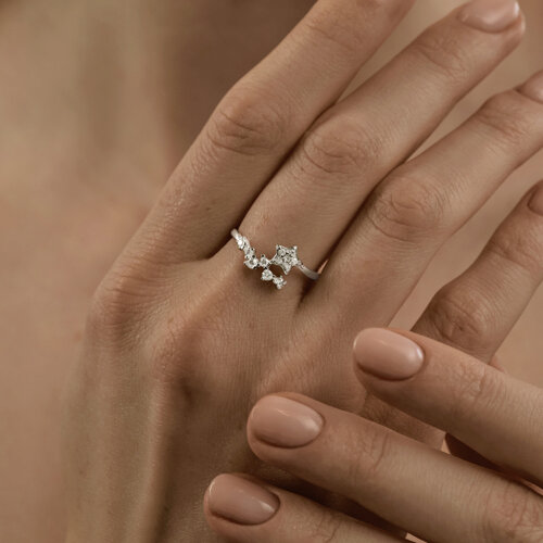 Кольцо из серебра с фианитами из серебро — вид 3