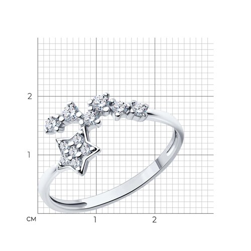 Кольцо из серебра с фианитами из серебро — вид 5