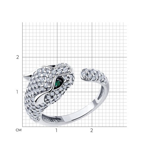 Кольцо из серебра с фианитами из серебро — вид 3