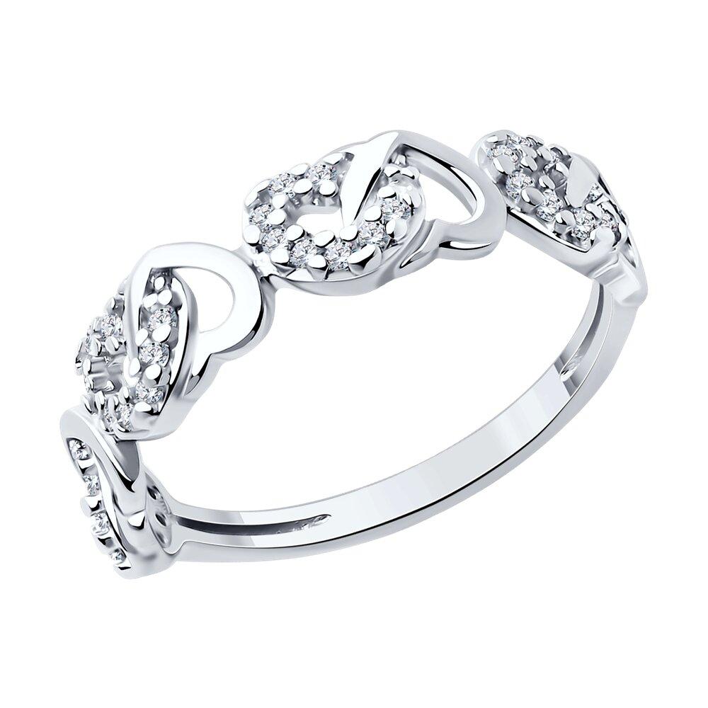 Кольцо из серебра с фианитами - видео на модели