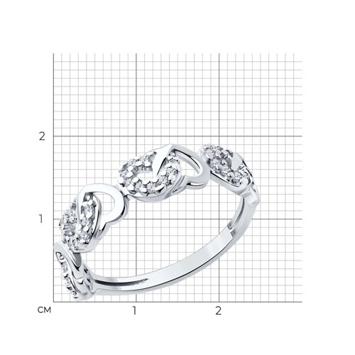 Кольцо из серебра с фианитами из серебро — вид 4