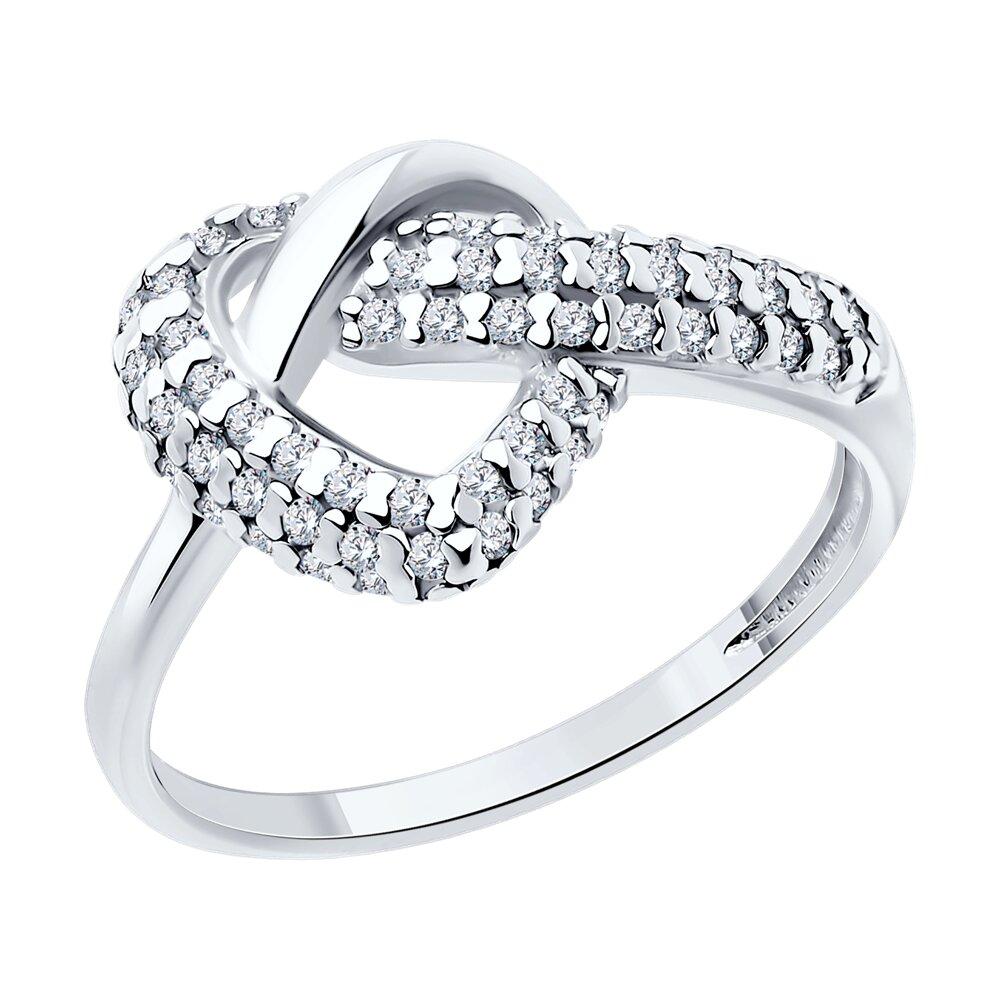 Кольцо из серебра с фианитами - видео на модели