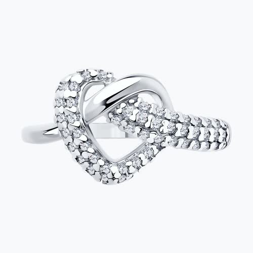 Кольцо из серебра с фианитами из серебро — вид 2