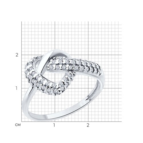 Кольцо из серебра с фианитами из серебро — вид 5