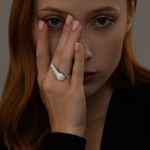 Кольцо из серебра с фианитами из серебро — вид 5