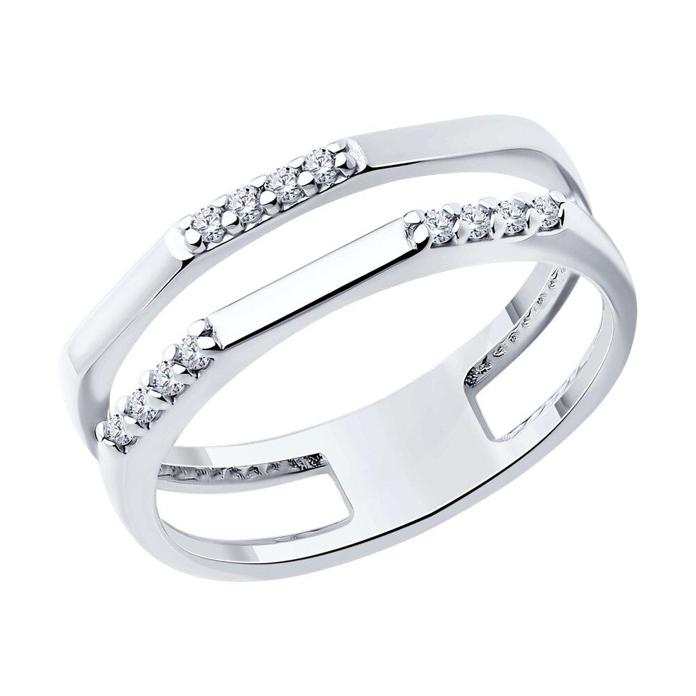 Кольцо из серебра с фианитами - видео на модели