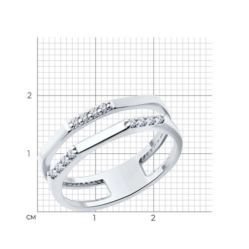 Кольцо из серебра с фианитами из серебро — вид 3