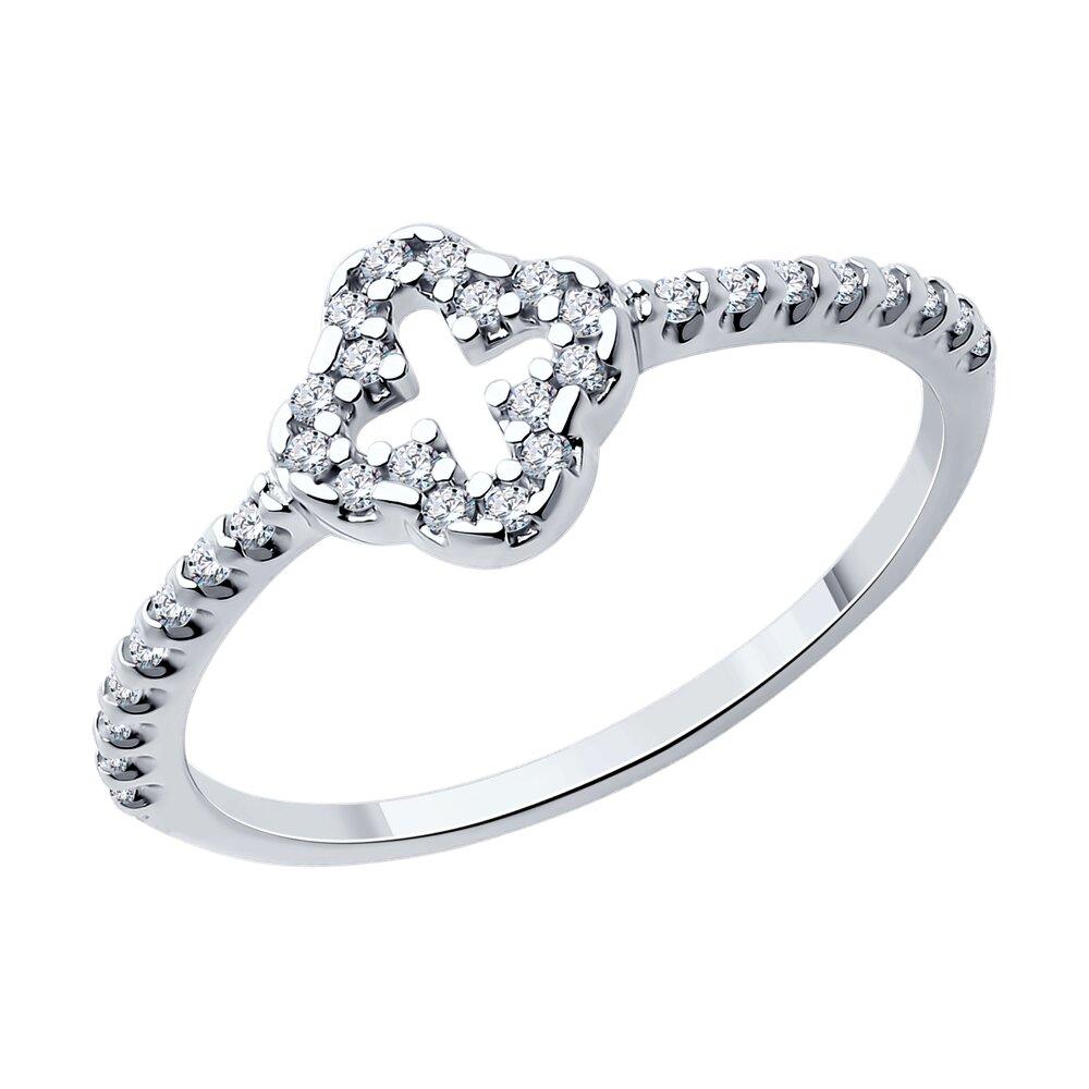 Кольцо из серебра с фианитами - видео на модели