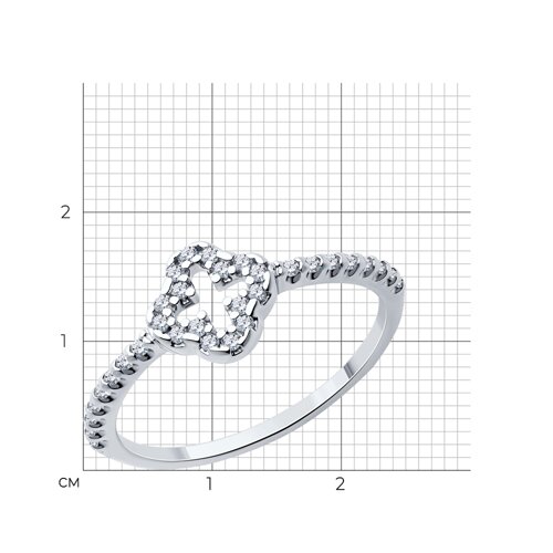 Кольцо из серебра с фианитами из серебро — вид 4