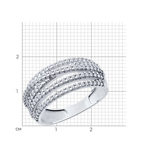 Кольцо из серебра с фианитами из серебро — вид 4