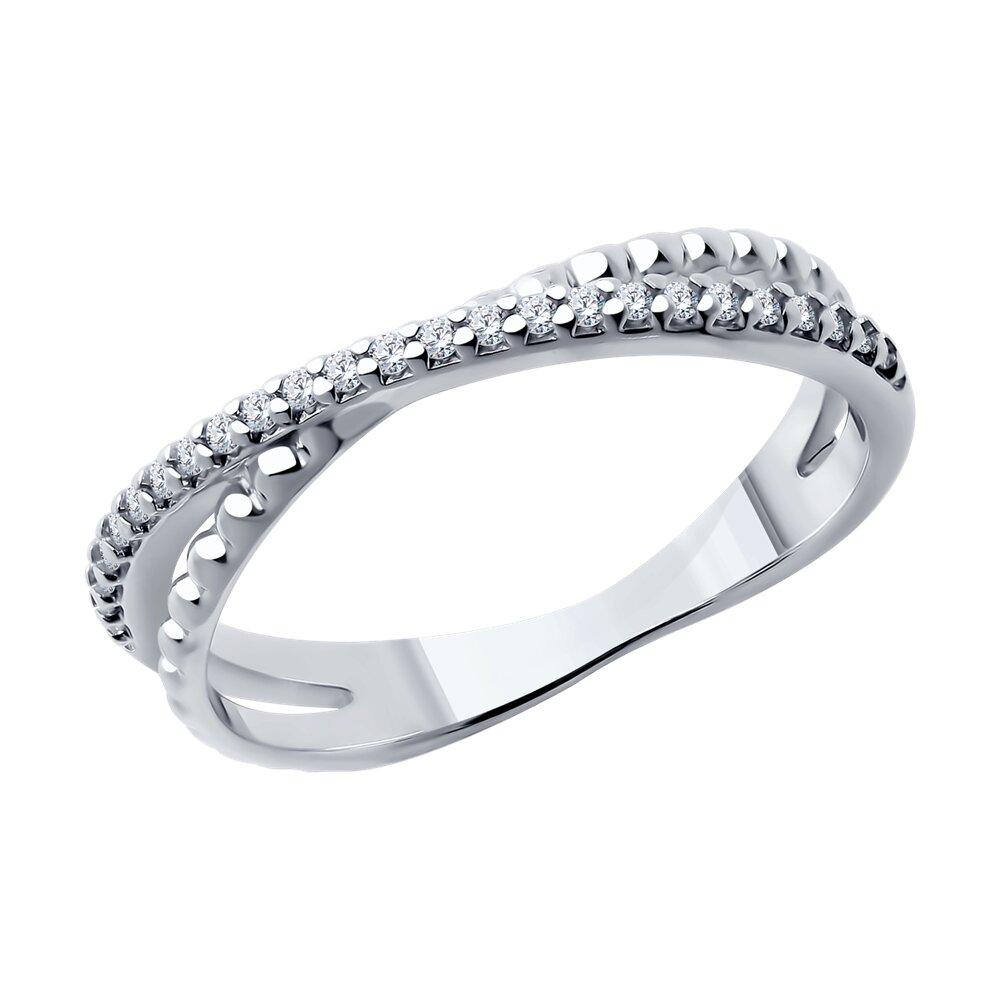 Кольцо из серебра с фианитами - видео на модели