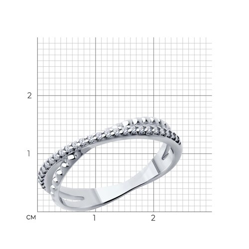 Кольцо из серебра с фианитами из серебро — вид 4