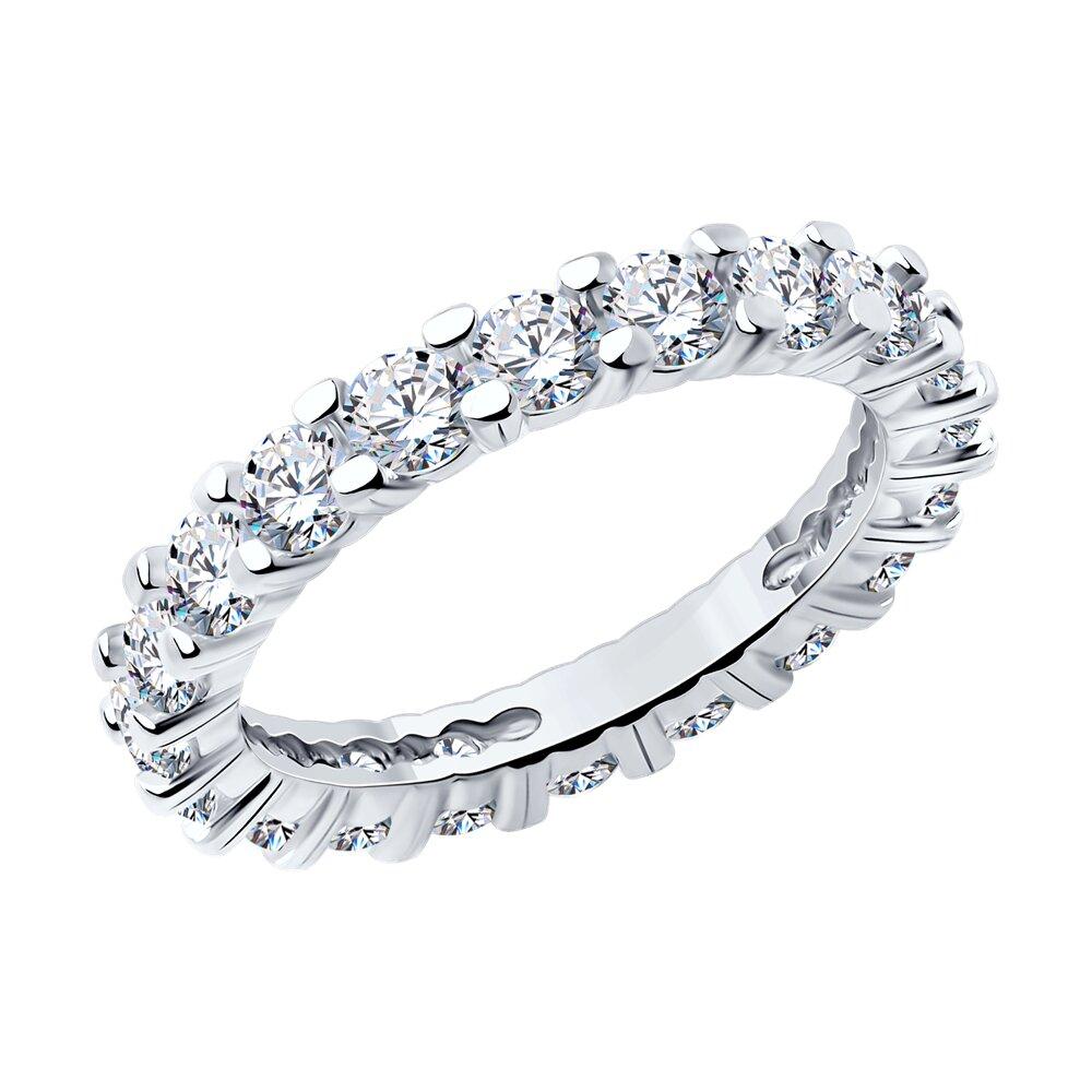 Кольцо из серебра с фианитами - видео на модели