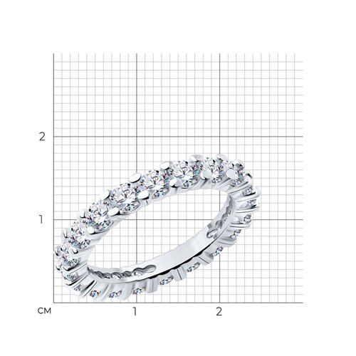 Кольцо из серебра с фианитами из серебро — вид 5