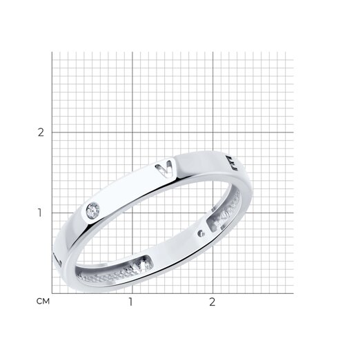 Кольцо из серебра с фианитами из серебро — вид 5