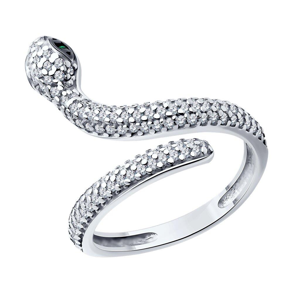 Кольцо из серебра с фианитами - видео на модели