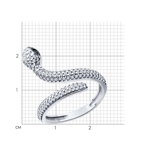 Кольцо из серебра с фианитами из серебро — вид 4