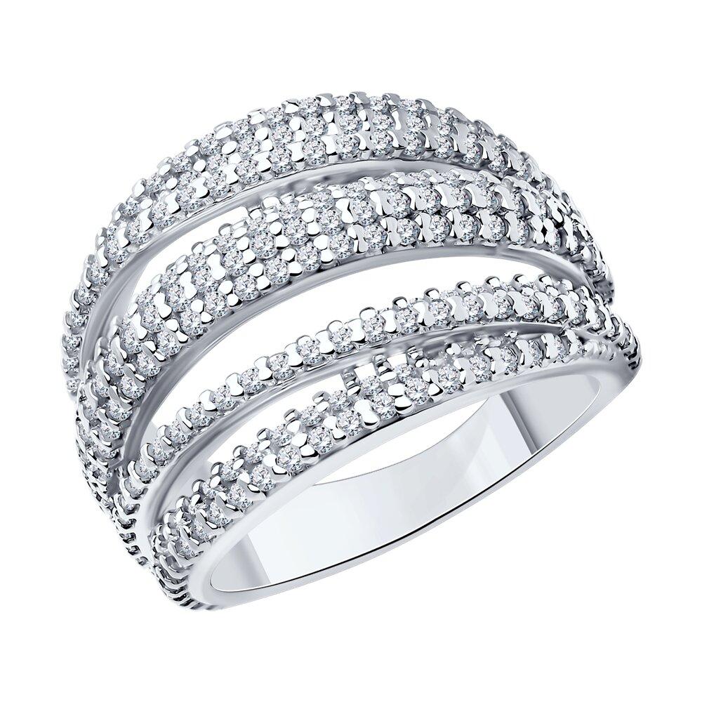 Кольцо из серебра с фианитами - видео на модели