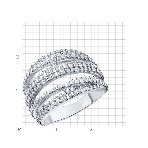 Кольцо из серебра с фианитами из серебро — вид 4