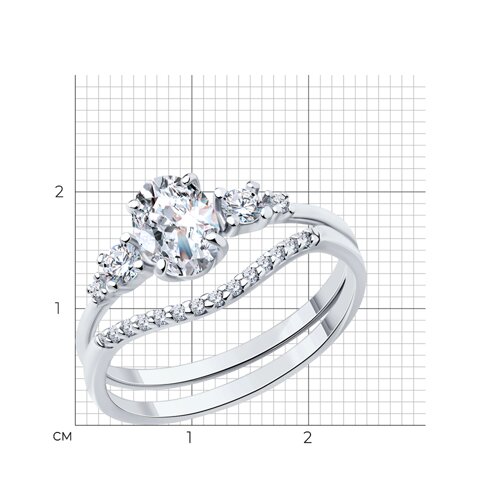 Кольцо из серебра с фианитами из серебро — вид 4