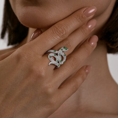 Кольцо из серебра с фианитами из серебро — вид 4