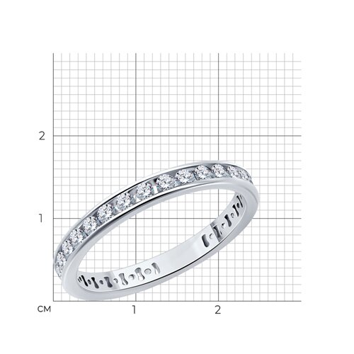 Кольцо из серебра с фианитами из серебро — вид 3