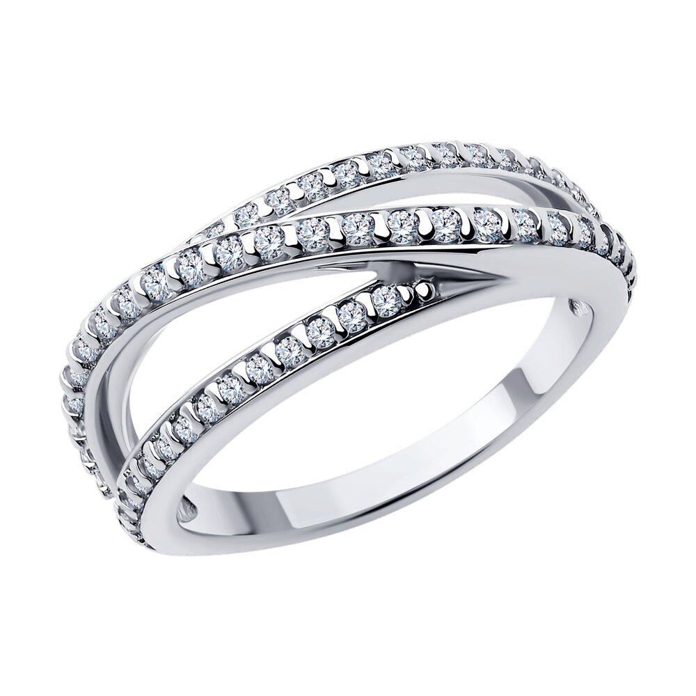 Кольцо из серебра с фианитами - видео на модели