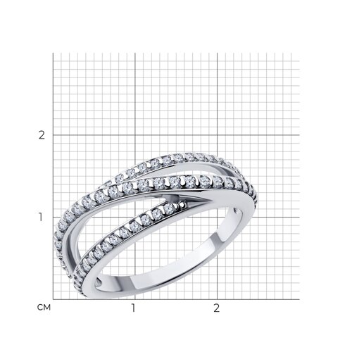 Кольцо из серебра с фианитами из серебро — вид 4