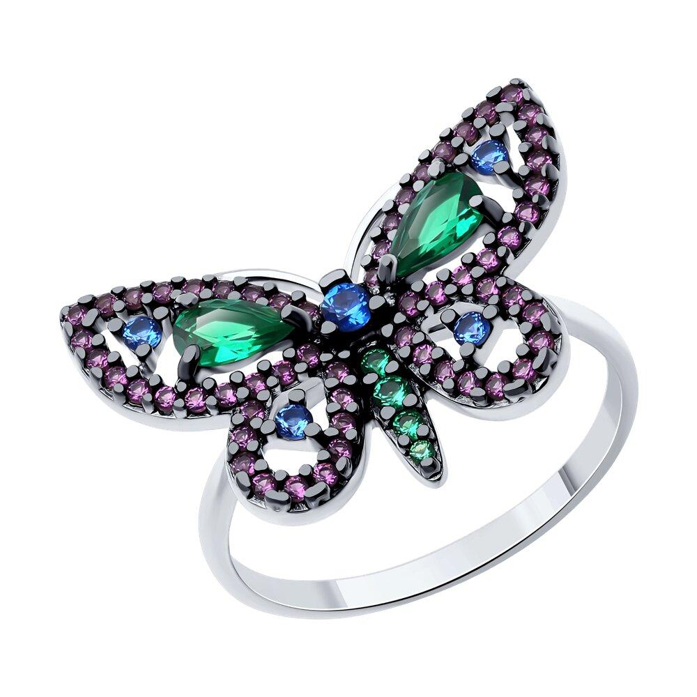 Кольцо из серебра с фианитами - видео на модели