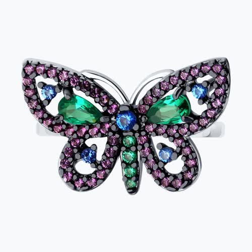 Кольцо из серебра с фианитами из серебро — вид 2