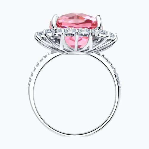 Кольцо из серебра с фианитами из серебро — вид 2