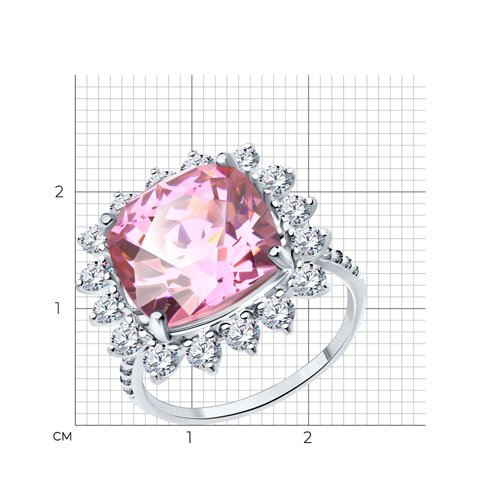 Кольцо из серебра с фианитами из серебро — вид 4