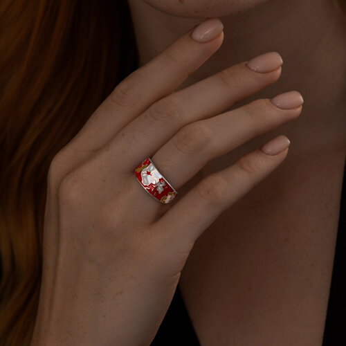 Кольцо из серебра с эмалью из серебро — вид 3