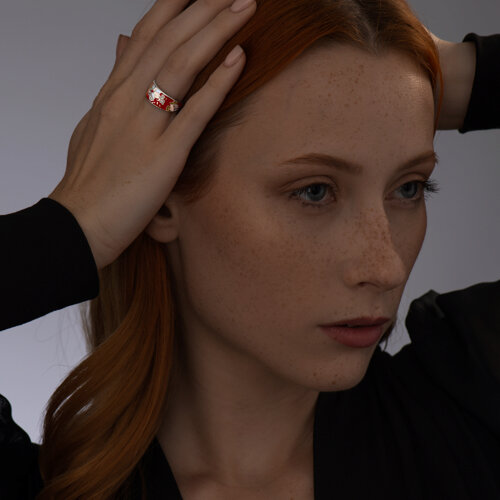 Кольцо из серебра с эмалью из серебро — вид 4