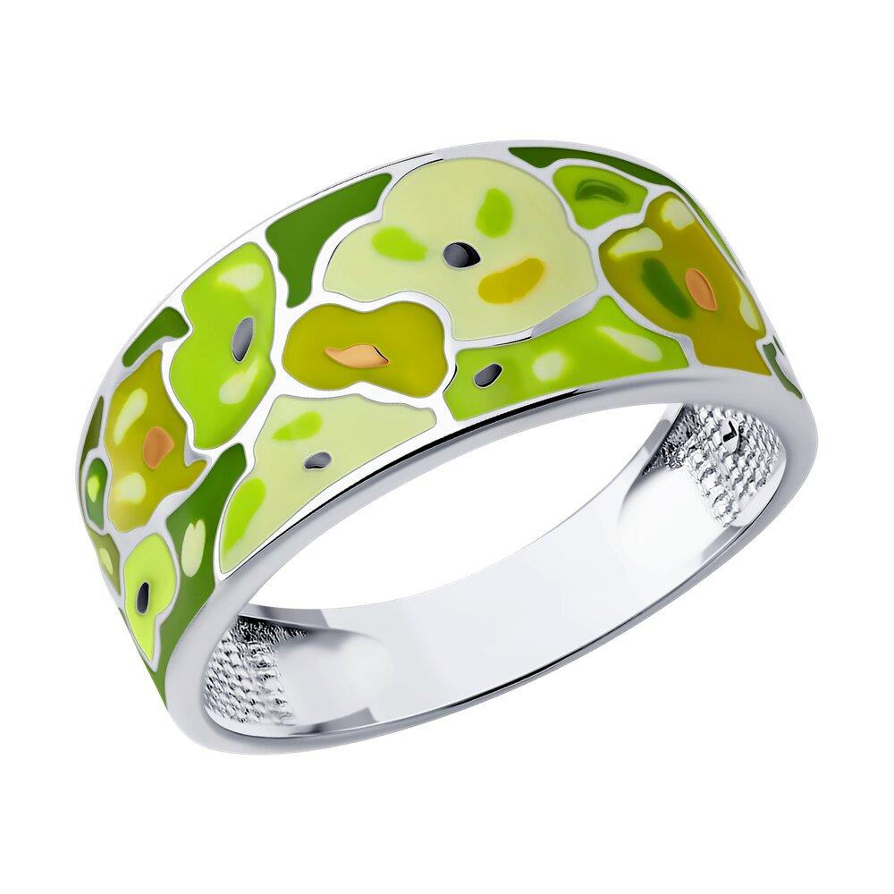 Кольцо из серебра с эмалью - видео на модели