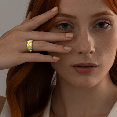 Кольцо из серебра с эмалью из серебро — вид 4