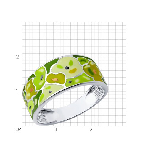 Кольцо из серебра с эмалью из серебро — вид 5