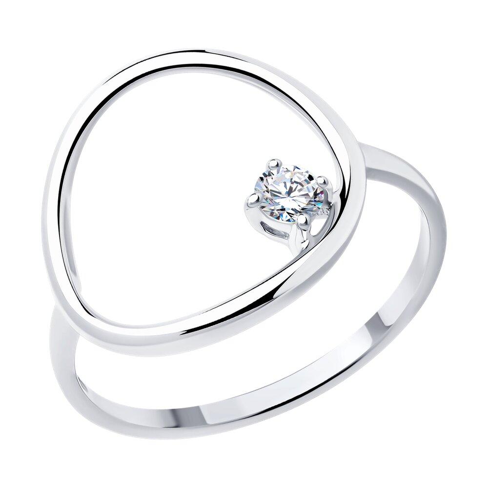 Кольцо из серебра с фианитом - видео на модели