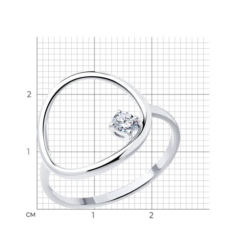 Кольцо из серебра с фианитом из серебро — вид 6