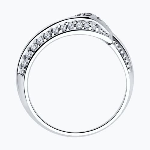 Кольцо из серебра с фианитами из серебро — вид 2