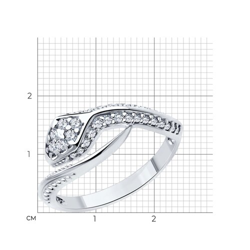 Кольцо из серебра с фианитами из серебро — вид 5