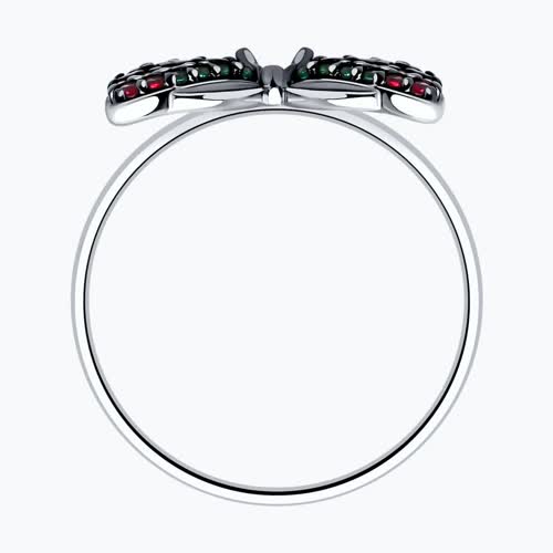 Кольцо из серебра с корундами и фианитами из серебро — вид 2