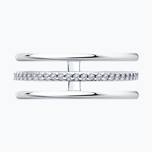 Кольцо из серебра с фианитами из серебро — вид 2