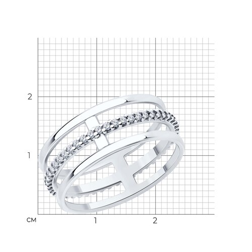 Кольцо из серебра с фианитами из серебро — вид 5