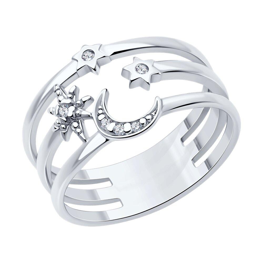 Кольцо из серебра с фианитами - видео на модели