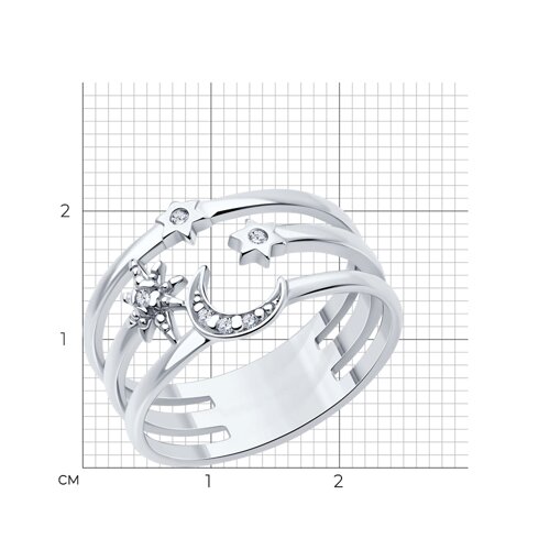Кольцо из серебра с фианитами из серебро — вид 4